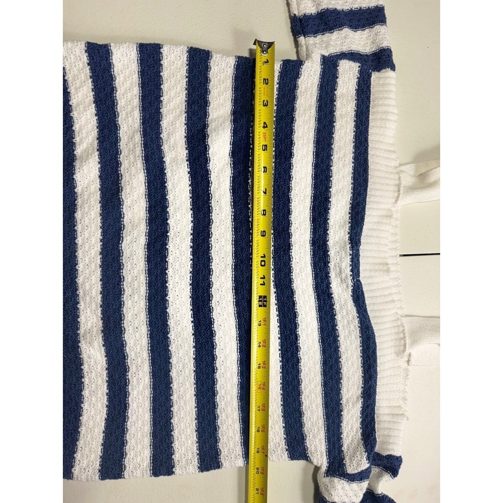So Striped Knit Sweater Cold Shoulder Long Sleeve Pullover Top M - Picture 5 of 8